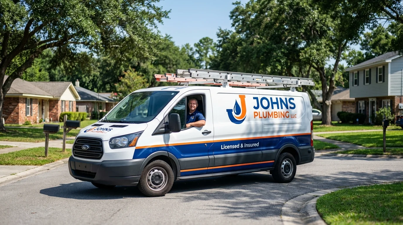 Johns Plumbing LLC service van in Fort Myers, FL