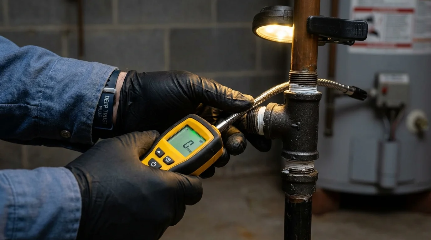 Gas leak detection with electronic sniffer by Johns Plumbing LLC in Fort Myers