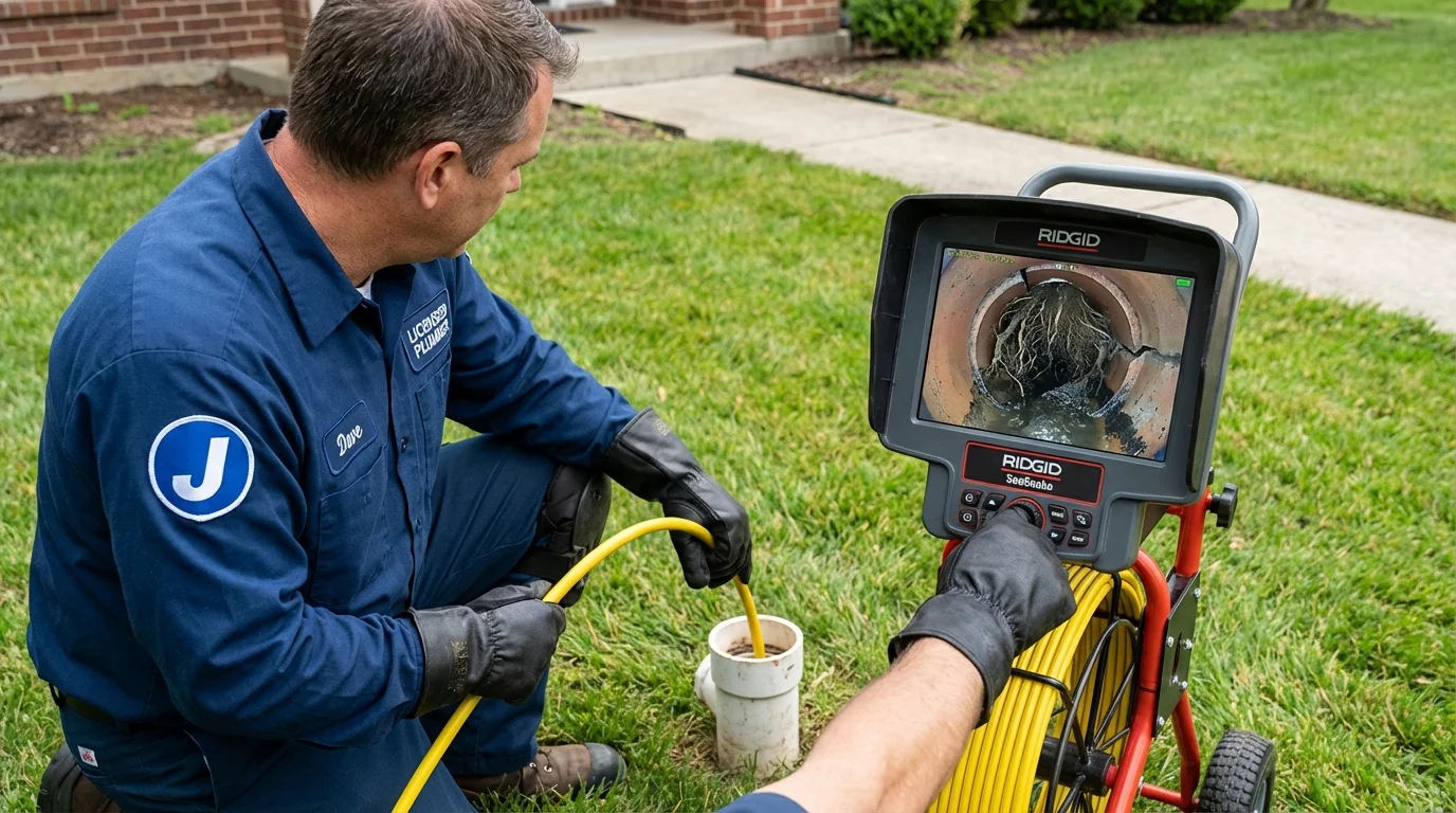 Sewer camera inspection being performed by Johns Plumbing LLC in Fort Myers